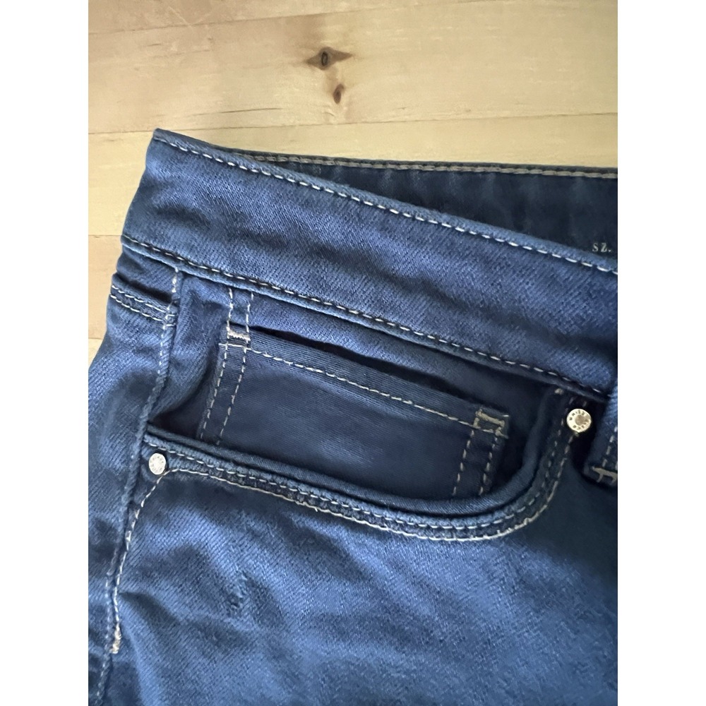 White House Black Market Girlfriend SZ 10 Embroidered Straight Leg Denim Jeans - Picture 5 of 12
